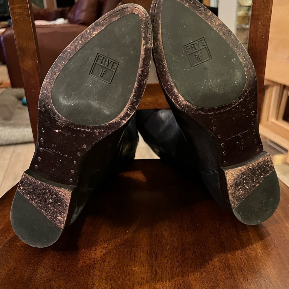 Frye Black Leather Tall Riding Boots - Picture 7 of 10